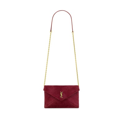 YSL CASSANDRE CHAIN POUCH IN SUEDE 819271 (19*12*3cm)